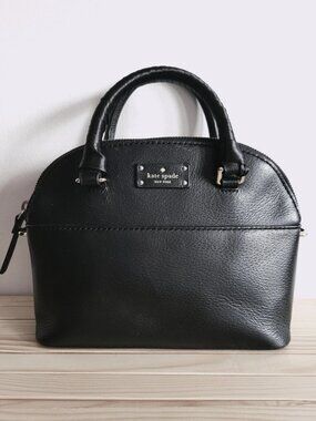 KATE SPADE Carli Domed Satchel Top Handle Black Pebbled Leather